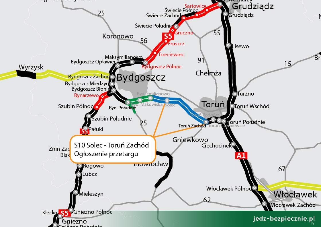 Polskie drogi - przetarg na S10 Solec Kujawski - Toruń Zachód